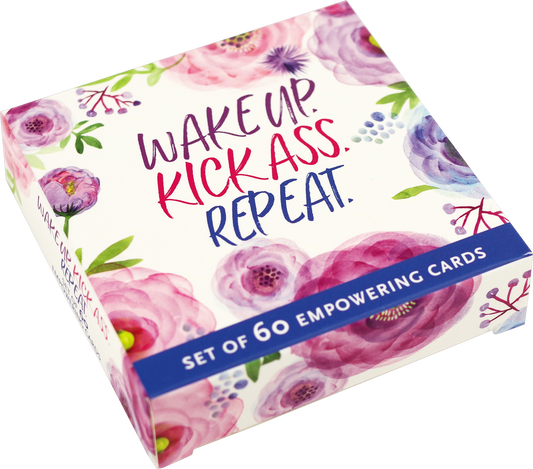 Wake Up, Kick Ass, Repeat Motivational Cards (60 pack)